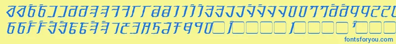 Шрифт ExoditeDistressedItalic – синие шрифты на жёлтом фоне