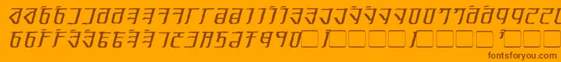 フォントExoditeDistressedItalic – オレンジの背景に茶色のフォント