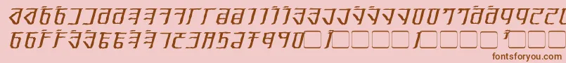 ExoditeDistressedItalic-Schriftart – Braune Schriften auf rosa Hintergrund