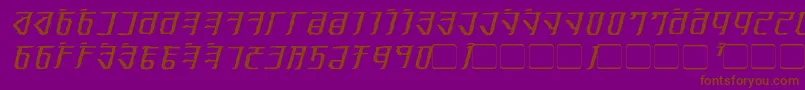 ExoditeDistressedItalic-Schriftart – Braune Schriften auf violettem Hintergrund