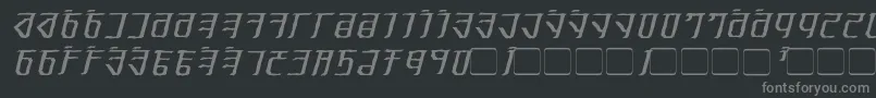 ExoditeDistressedItalic-fontti – harmaat kirjasimet mustalla taustalla