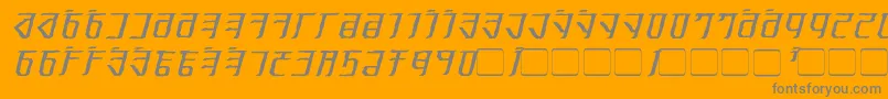 Czcionka ExoditeDistressedItalic – szare czcionki na pomarańczowym tle