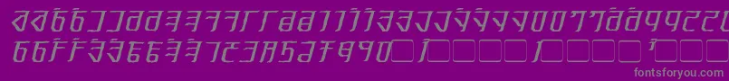 ExoditeDistressedItalic-fontti – harmaat kirjasimet violetilla taustalla