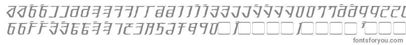 フォントExoditeDistressedItalic – 白い背景に灰色の文字