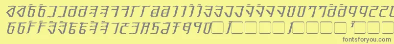 ExoditeDistressedItalic-Schriftart – Graue Schriften auf gelbem Hintergrund