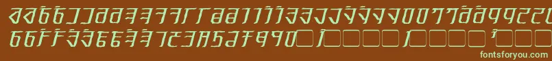 Шрифт ExoditeDistressedItalic – зелёные шрифты на коричневом фоне
