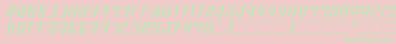フォントExoditeDistressedItalic – ピンクの背景に緑の文字