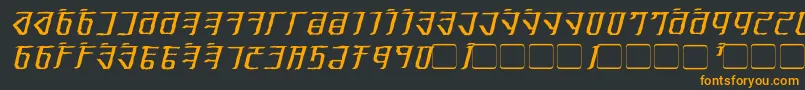 フォントExoditeDistressedItalic – 黒い背景にオレンジの文字
