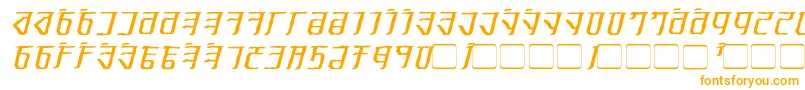 ExoditeDistressedItalic-Schriftart – Orangefarbene Schriften auf weißem Hintergrund