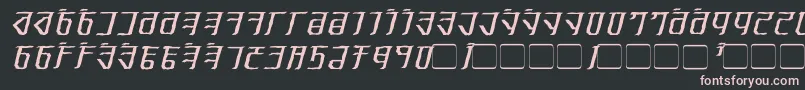ExoditeDistressedItalic-fontti – vaaleanpunaiset fontit mustalla taustalla