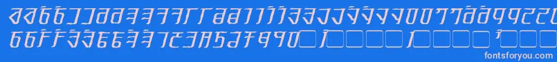 ExoditeDistressedItalic-Schriftart – Rosa Schriften auf blauem Hintergrund