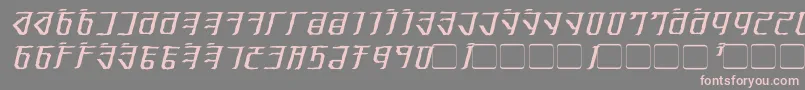 ExoditeDistressedItalic-fontti – vaaleanpunaiset fontit harmaalla taustalla