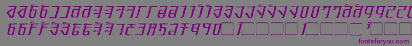 ExoditeDistressedItalic-Schriftart – Violette Schriften auf grauem Hintergrund