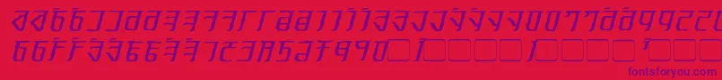 Шрифт ExoditeDistressedItalic – фиолетовые шрифты на красном фоне