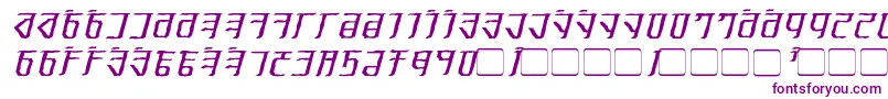 ExoditeDistressedItalic-Schriftart – Violette Schriften auf weißem Hintergrund