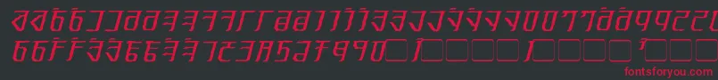 フォントExoditeDistressedItalic – 黒い背景に赤い文字