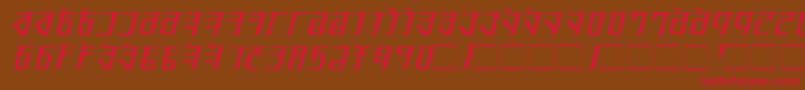 ExoditeDistressedItalic-fontti – punaiset fontit ruskealla taustalla