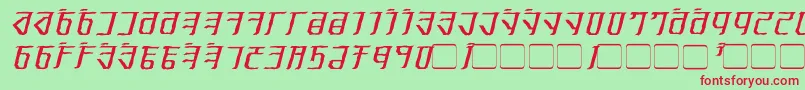 ExoditeDistressedItalic-fontti – punaiset fontit vihreällä taustalla