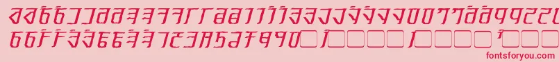 フォントExoditeDistressedItalic – ピンクの背景に赤い文字