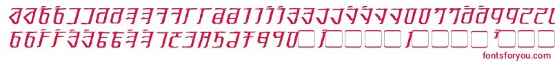 ExoditeDistressedItalic-Schriftart – Rote Schriften auf weißem Hintergrund
