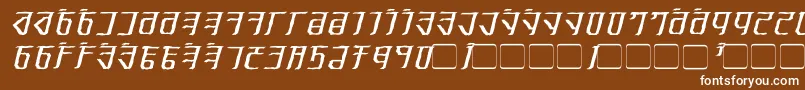 Шрифт ExoditeDistressedItalic – белые шрифты на коричневом фоне