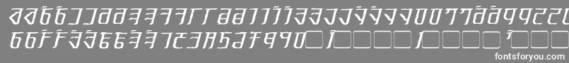 ExoditeDistressedItalic-Schriftart – Weiße Schriften auf grauem Hintergrund