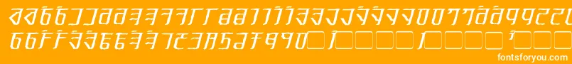 フォントExoditeDistressedItalic – オレンジの背景に白い文字