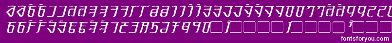 フォントExoditeDistressedItalic – 紫の背景に白い文字