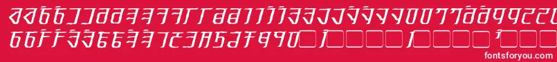 フォントExoditeDistressedItalic – 赤い背景に白い文字