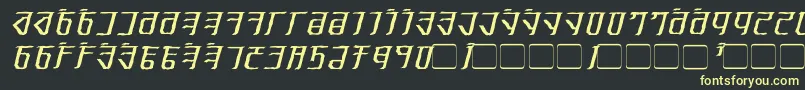 ExoditeDistressedItalic-Schriftart – Gelbe Schriften auf schwarzem Hintergrund