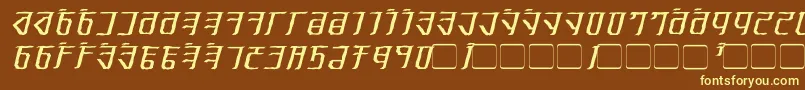 ExoditeDistressedItalic Font – Yellow Fonts on Brown Background