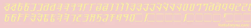 ExoditeDistressedItalic-fontti – keltaiset fontit vaaleanpunaisella taustalla