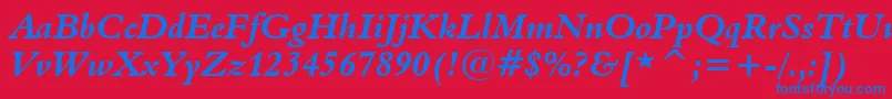 Aldine401BoldItalicBt Font – Blue Fonts on Red Background