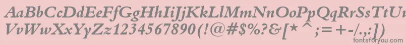 フォントAldine401BoldItalicBt – ピンクの背景に灰色の文字