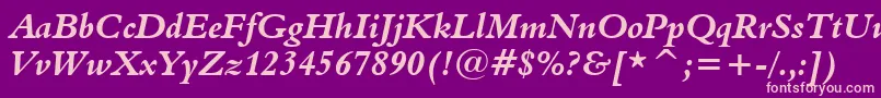 Aldine401BoldItalicBt Font – Pink Fonts on Purple Background