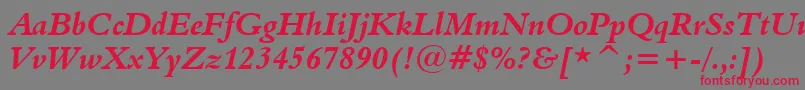Lisätietoja Aldine401BoldItalicBt-fontista Aldine401BoldItalicBt-fontti – punaiset fontit harmaalla taustalla
