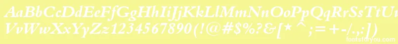 Aldine401BoldItalicBt Font – White Fonts on Yellow Background