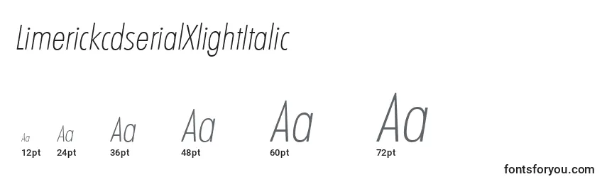 LimerickcdserialXlightItalic Font Sizes