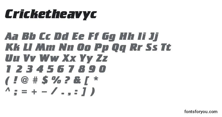Schriftart Cricketheavyc – Alphabet, Zahlen, spezielle Symbole