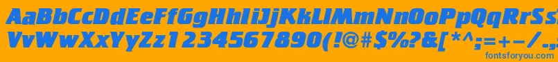 Cricketheavyc Font – Blue Fonts on Orange Background