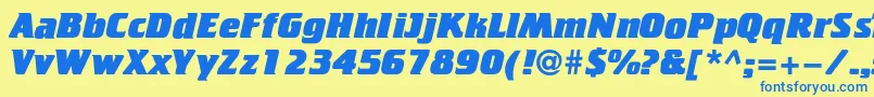 Cricketheavyc Font – Blue Fonts on Yellow Background