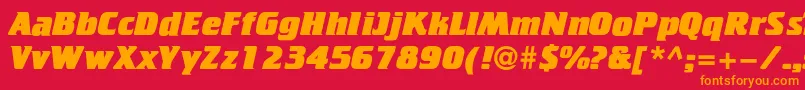 Cricketheavyc Font – Orange Fonts on Red Background