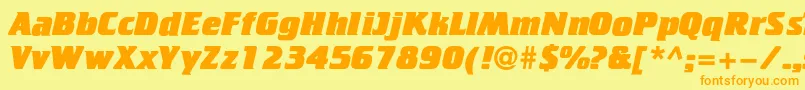 Cricketheavyc Font – Orange Fonts on Yellow Background
