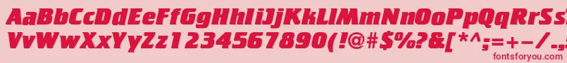 フォントCricketheavyc – ピンクの背景に赤い文字