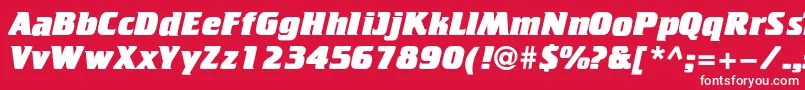 Czcionka Cricketheavyc – białe czcionki na czerwonym tle