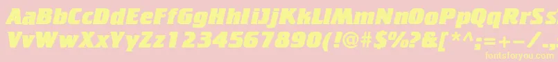 Cricketheavyc-Schriftart – Gelbe Schriften auf rosa Hintergrund