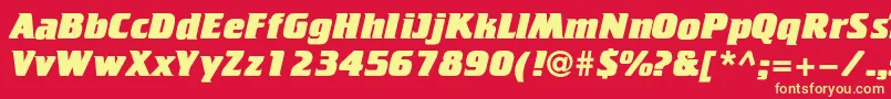 Cricketheavyc Font – Yellow Fonts on Red Background