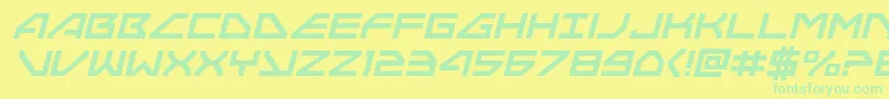 フォントNeonavyital – 黄色い背景に緑の文字
