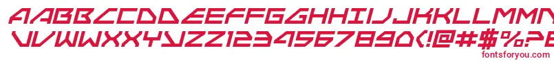 フォントNeonavyital – 白い背景に赤い文字