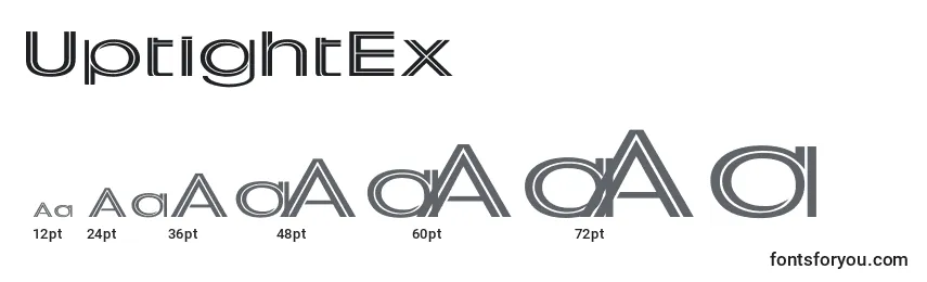 Размеры шрифта UptightEx